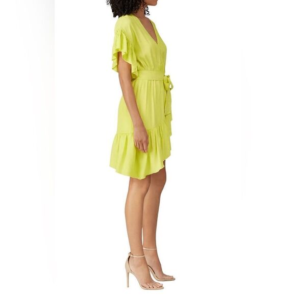 NISSA Ruffled Faux Wrap Dress Size 6 - Picture 2 of 8